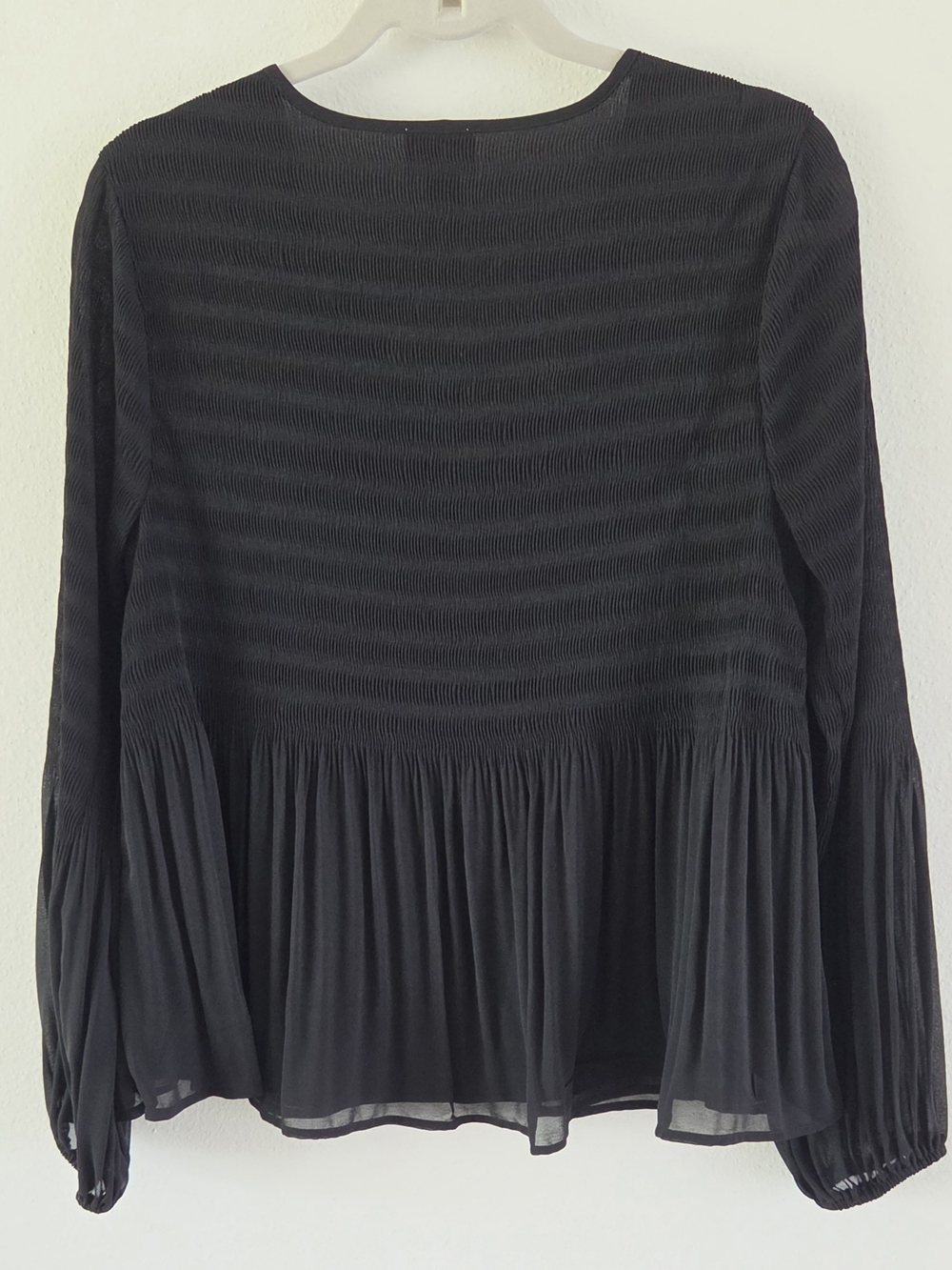 Chico's Black V-Neck Long-Sleeve Peplum Top - Picture 5 of 12